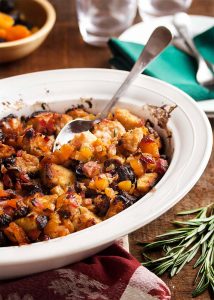 Apricot Bread Stuffing with Roast Pork