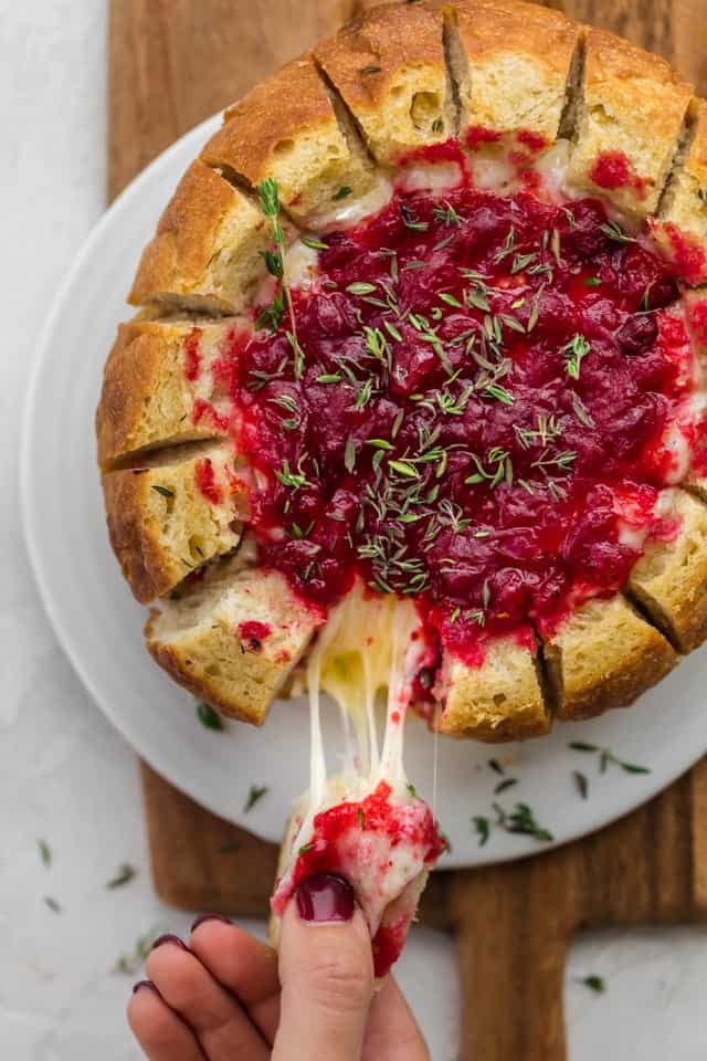 Baked Brie Cranberry in Bread Bowl