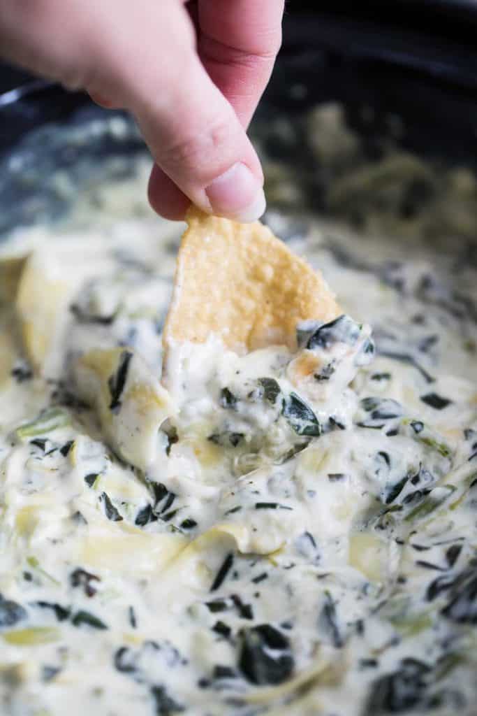 Slow Cooker Spinach Artichoke Dip