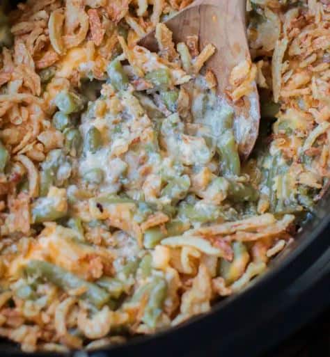 Slow Cooker Cheesy Green Bean Casserole